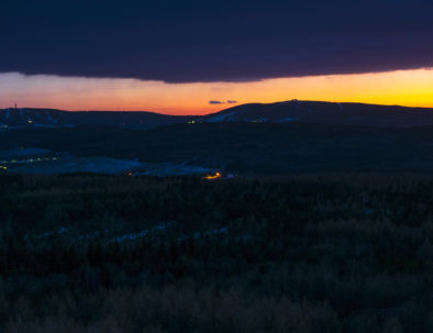 Night view to Ore mountains - Klinovec and Fichtelberg