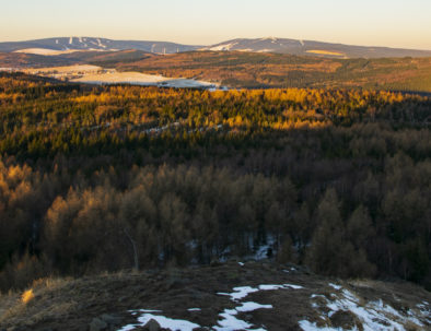 Klinovec from Spicak view in Ore Mountains