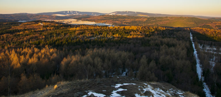 Klinovec from Spicak view in Ore Mountains